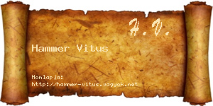 Hammer Vitus névjegykártya